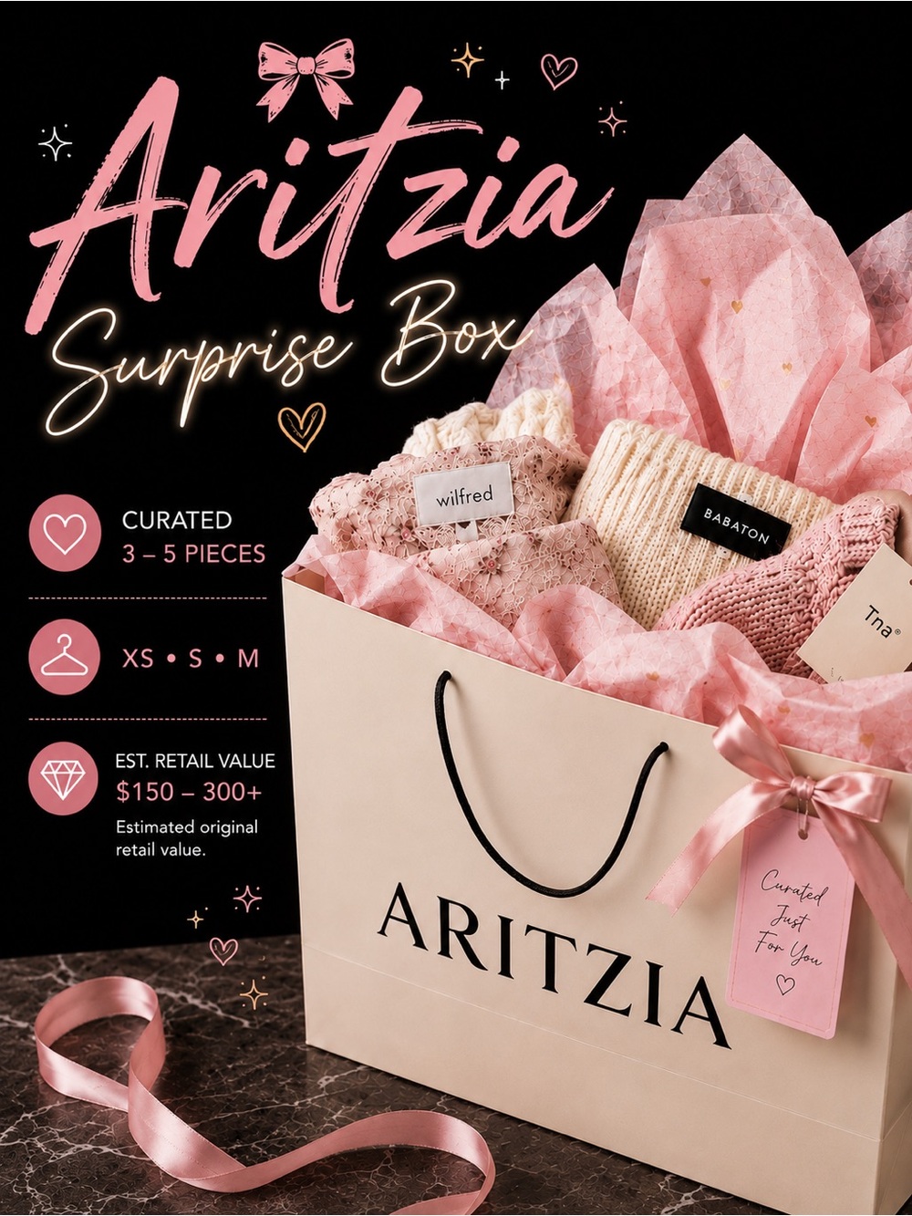 💎 ARITZIA Surprise Mystery Box • Curated 3–5 Pieces Bundle Size XS Small Medium